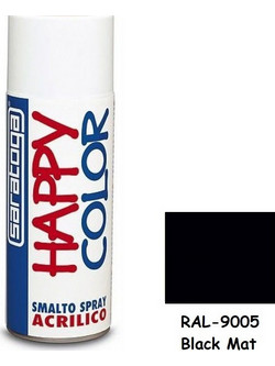 Saratoga Happy Acrilico Σπρέι Βαφής Ral9005 Μαύρο Ματ 400ml