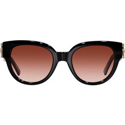 Longchamp LO733S 001 Γυναικεία Γυαλιά Ηλίου Οβάλ Κοκάλινα Μαύρα με Πράσινο Degradee Φακό