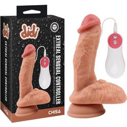 Chisa Novelties Extreal Sensual Controller Ρεαλιστικός Δονητής για Ζευγάρια με Τηλεχειριστήριο 18.5cm Flesh