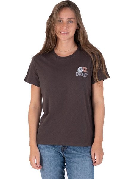 Hurley Γυναικεία κοντομάνικη μπλούζα Merie Three Relaxed Girlfriend Tee VBLK
