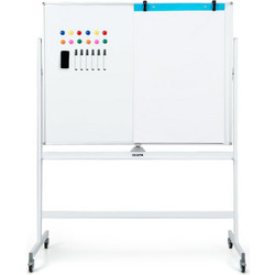 Costway Διπλής Όψης Πίνακας Whiteboard με Ρυθμιζόμενο Ύψος και Αξεσουάρ CB10566WH