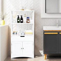 Costway Ντουλάπι Μπάνιου Δαπέδου Ξύλινο HW66295WH