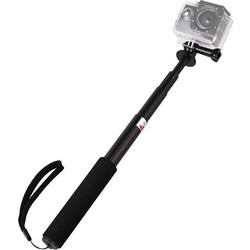 Selfie stick Hurtel με βάση για κάμερα ή κινητό - Μαύρο
