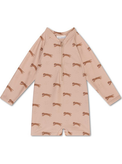 Swim Essentials Brown Leopard Αντηλιακό UV Βρεφικό Μαγιό Ολόσωμο