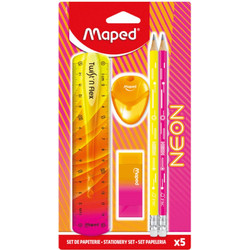 Σχολικό Σετ Maped Neon με Γόμα Ξύστρα Μολύβι Χάρακα 5τεμ 981883