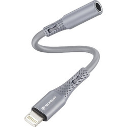 Techsuit - Premium Cable Adapter Soundflex (AC2) - Lightning To 3.5mm Jack, Hi-Fi Quality, Silica Gel - Gray