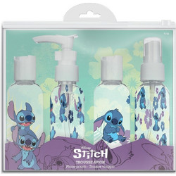 Disney Stitch Travel bag 4 refillable bottles