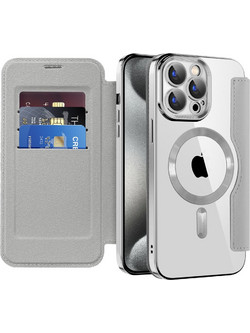 Techsuit - Smartmag Book Case - Iphone 15 Pro Max - Gray