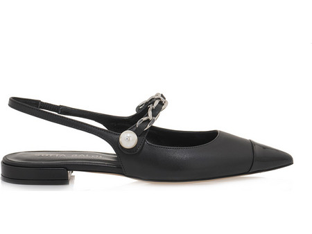 SOFIA BALDI SLINGBACK U457A2012W83 - ΜΑΥΡΟ ΒΕΡΝΙ ΜΑΥΡΟ ΔΕΡΜΑ 35201-BLACK PATENT & NAPPA LEATHER