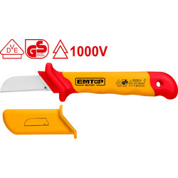 Μαχαίρι απογύμνωσης καλωδίων ίσιο Emtop μήκος 180mm προστασία τάσης 1000V VDE eick1801 - MK-EICK1801
