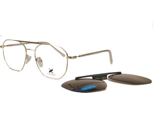 Eyecroxx EC654MD C1 Ανδρικός Σκελετός Γυαλιών Οράσεως με Clip-On Μεταλλικός Ασημί