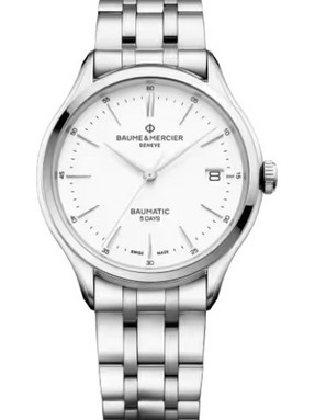 Baume & Mercier Clifton Ανδρικό Ρολόι Αυτόματο με Ασημί Μεταλλικό Μπρασελέ M0A10400