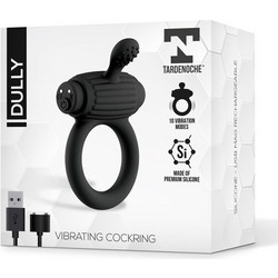 Tardenoche Dully Vibrating Ring 9.2cm Σετ Ελαστικά Δαχτυλίδια Πέους Σιλικόνης με Δόνηση Μαύρα
