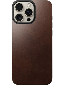 Nomad Magnetic Leather Back iPhone 16 Pro Max Brown Horween