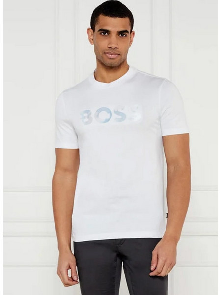 Ανδρικό T-shirt Λευκή με Λογότυπο Boss 50531309-102