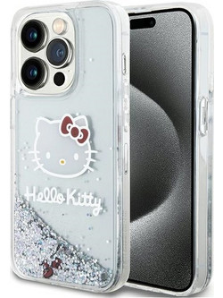Hello Kitty - Liquid Glitter Charms Kitty Head - Apple iPhone 14 Pro - Ασημί