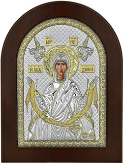 PRINCESILVERO Εικόνα Αγία Ζώνη Από Ασήμι 925 Με Ξύλινη Πλάτη 15x21 MA/E1149BX