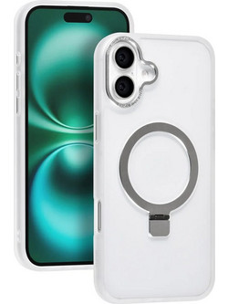 TUNIQ iPhone 16 Plus Back cover case - Magsafe - Ringstand - White