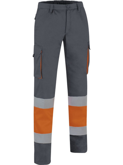 Hi-Vis Trousers FACTORY Valento PAVAFACNG Fluo Orange-Charcoal Grey