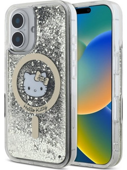 Hello Kitty Liquid Glitter Fever MagSafe iPhone 16 Case - Gold