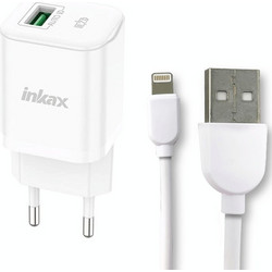 Inkax HC-01-Lightning Charging Cable 1MM - Color: White