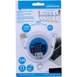 GRUNDIG-24973 ΚΑΛΩΔΙΟ ΜΑΓΝΗΤΙΚΟ USB-A σε USB type-C 1m GRUNDIG