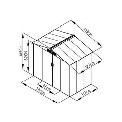 Costway Μεταλλικό Σπιτάκι Κήπου 213x127x185 cm με Ανθεκτική Κατασκευή και Δύο Συρόμενες Πόρτες GT2989GN+