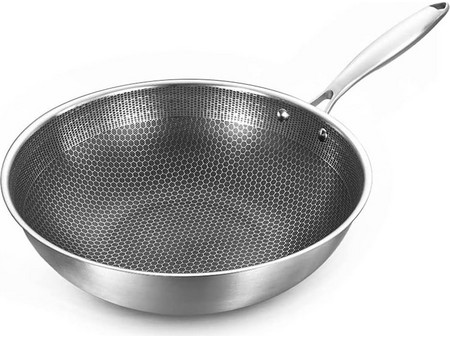 Wok από Ανοξείδωτο Ατσάλι με Αντικολλητική Επίστρωση 28cm Galifas 79483280 - Galifas