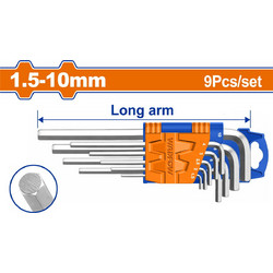 WADFOW ΣΕΤ ΚΛΕΙΔΙΑ ΑΛΛΕΝ ΜΑΚΡΙΑ 1.5 - 10mm 9ΤΕΜ (WHK1291)