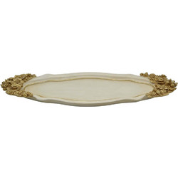 Διακοσμητικός Δίσκος 838608 35x12,5x2cm Beige-Gold Ankor Πολυέστερ