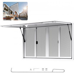 VEVOR Παράθυρο Παροχής 152x92 cm, Αλουμινένιο Παράθυρο Υπηρεσίας για Φαγητό, Παράθυρο Σερβιρίσματος με 4 Ολισθητά Παράθυρα, Σκηνίτσα και Γάντζος, για Τρέιλερ Παροχής