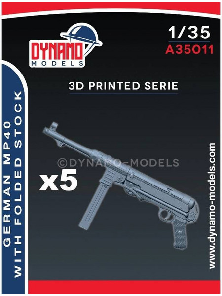 German Weapon MP40 with Folded Stock (5pcs) - 3D Print
