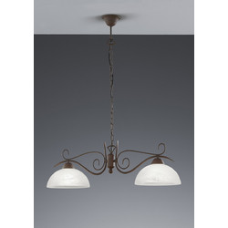 Trio Lighting Country Κρεμαστό Φωτιστικό Οροφής Ράγα Δίφωτο E27 Λευκό R3432-24