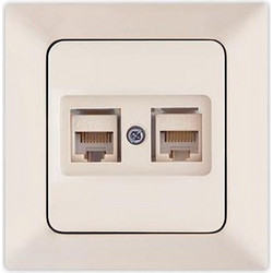 ΠΡΙΖΑ DATA CAT 6 RJ 45 ΔΙΠΛΗ ΜΠΕΖ EUROLAMP ΝΕAD - 152-16116