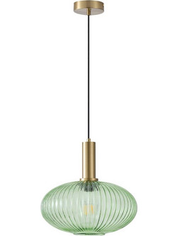 Arapidis Lighting Α284 Κρεμαστό Φωτιστικό Οροφής Μπάλα Μονόφωτο E27 Πράσινο Φ30cm