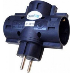Πολύπριζο Τάφ Μαύρο με 3 Σούκο 250V/3680W με Παιδική Προστασία