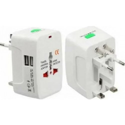 Ταξιδιωτικός Αντάπτορας Πρίζας με 2 Θύρες USB 1000mA