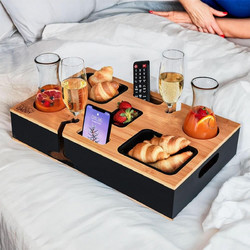 Δίσκος Σερβιρίσματος MikaMax Couch Caddy Sofa Snacker για Καναπέ / Κρεββάτι από Ξύλο 45 x 27 x 9cm (8721154050346)