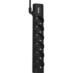 CRYSTAL AUDIO Elegance PSEL6S Μαύρο Πολύπριζο Schuko 6 Θέσεων PSEL6S_Black