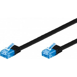 Techly Flat U/UTP Cat.6a Καλώδιο Δικτύου Ethernet 1m Black