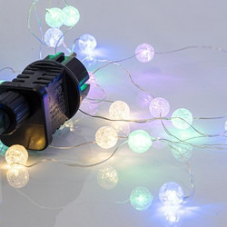 ΚΟΥΡΤΙΝΑ, 140 MINI LED, ΚΡΑΚΕΛΕ ΜΠΑΛΕΣ 1.3cm, 31V ΜΕΤΑΣΧΗΜΑΤΙΣΤΗ, 4 ΕΠΕΚΤΑΣΕΙΣ ΕΩΣ 3 ΣΕΤ, ΑΣΗΜΙ ΧΑΛΚΙΝΟ ΚΑΛΩΔΙΟ, ΧΡΩΜΑΤΙΣΤΟ LED