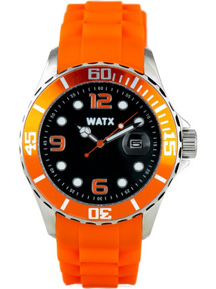 Watx & Co Ανδρικό Ρολόι με Πορτοκαλί Καουτσούκ Λουράκι RWA9022