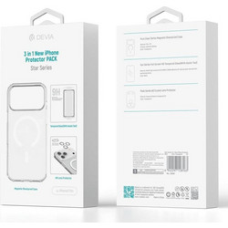 Devia Θήκη TPU & PC Shock Proof Magnetic & Tempered Glass & Camera Cover Apple iPhone 17 Pro Star Pack Διάφανο - (128156)