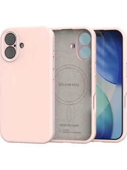 Θήκη iPhone 16 Spacecase Silicone Mag Case Σιλικόνης με MagSafe - Baby Pink (5905719137960)