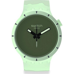 Swatch Big Bold Ανδρικό Ρολόι με Πράσινο Καουτσούκ Λουράκι SB03G100
