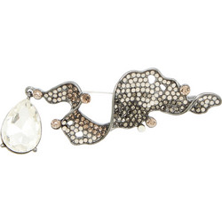 vintage καρφίτσα με πέτρα και strass flowy dog φιμέ