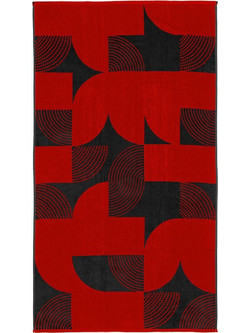 Beauty Home Art Πετσέτα Θαλάσσης Μαύρη Κόκκινη 86x160cm 2214