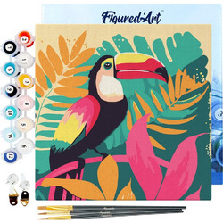 Figured'Art Καμβάς Ζωγραφικής με Αριθμούς - Tropical Toucan 20x20cm