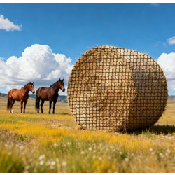 VEVOR Στρογγυλό Δίχτυ σανού, 1,8 x 1,8 x 1,8 m, 38,1 x 38,1 mm Τρύπες, Υλικό PE, Σχεδίαση χωρίς κόμπους, με φερμουάρ, βελόνα, σπάγγος επισκευής και τσάντα αποθήκευσης, αργός τροφοδότης στρογγυλό δίχτυ