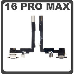 Original for Apple iPhone 16 Pro Max (A3296, A3084) Charging Dock Connector Type C + Microphone Black Titanium